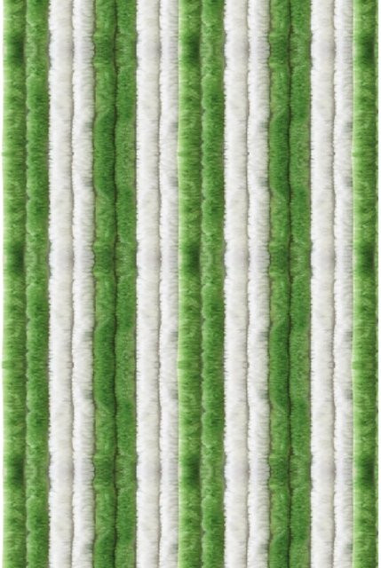 Arsvita Flauschvorhang mit Unistreifen in Grün und Weiß, thermoisolierend und blickdicht, Breite: 140 cm, Höhe: 200 cm - Bild 1