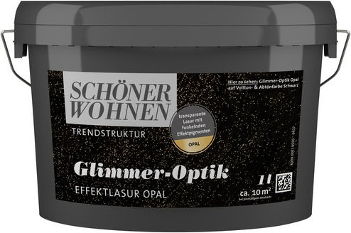 Schöner Wohnen Effektlasur Trendstruktur in Glimmer-Optik, Opalfarben, Gelb, 1 l - Bild 1