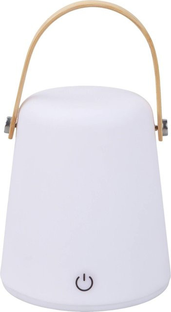 POCOline Isla LED-Tischleuchte aus Kunststoff und Bambus in Weiß, Höhe: 13,5 cm, Durchmesser: 12 cm - Bild 1
