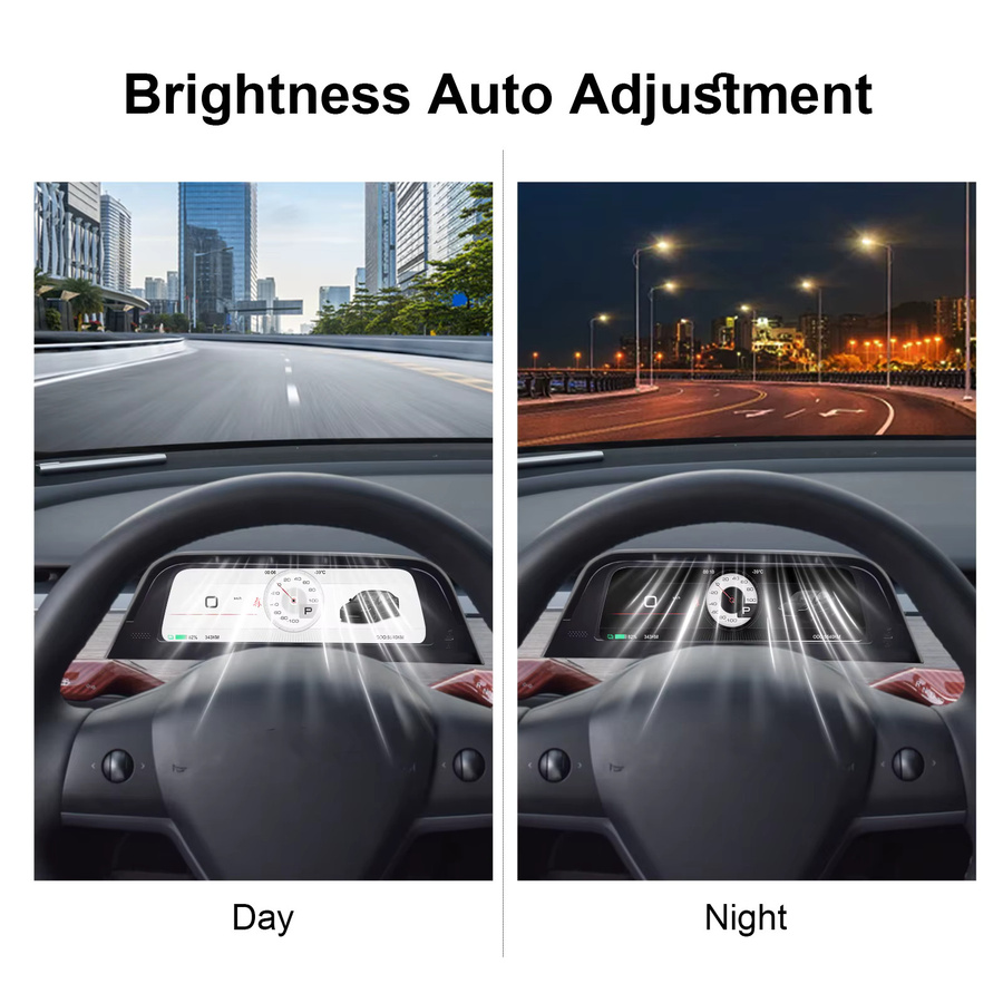 CATRONICS Big Air Vent HUD Display für Tesla Model 3 Highland 2024-2026 und Model Y Juniper 2025-2026, 9,6 Zoll, Schwarz, mit CarPlay Unterstützung und mehrsprachiger Anzeige - Bild 5