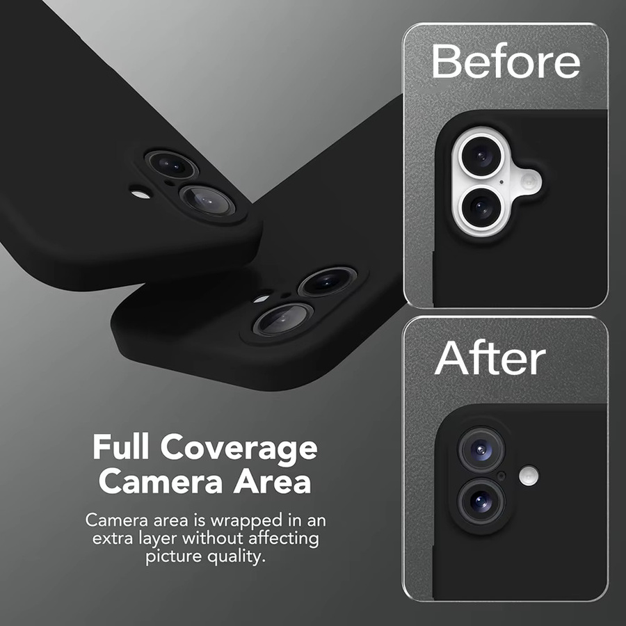 Stoßfeste Silikon-TPU-Schutzhülle mit Kameraschutz für iPhone 11 bis iPhone 17 Pro Max in Schwarz - Bild 4