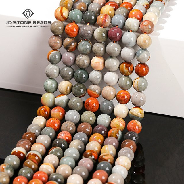 Naturstein Amerika Bild Jaspis Perle, Runde Spacer, Unisex - Bild 1