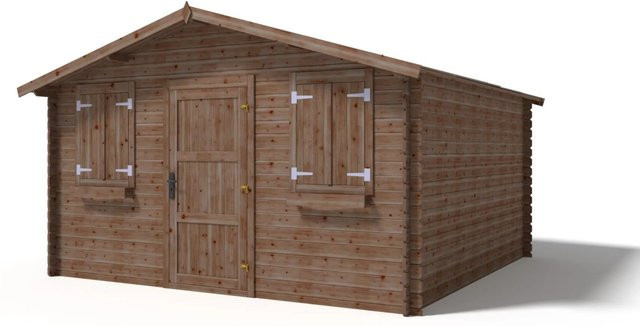 Altanka Gartenhaus Gerätehaus DOM144, Braun, 16 m2, B x T: 4 x 4 m, 28 mm Wandstärke, imprägniert - Bild 1
