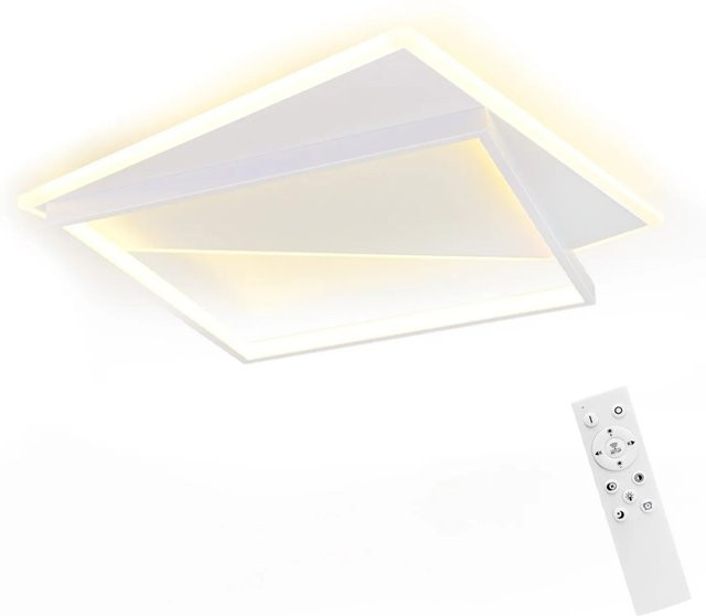 NETTLIFE LED Deckenleuchte aus Metall in Weiß, dimmbar mit Fernbedienung, Durchmesser: 35 cm - Bild 1