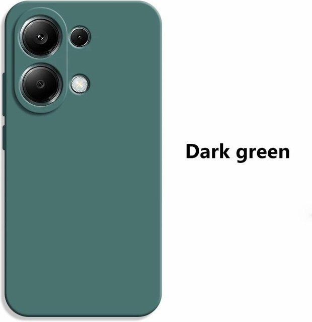 Stoßfeste Flüssigsilikon Handyhülle für Xiaomi Poco M6 und Poco M6 Pro 4G in Grün - Bild 1