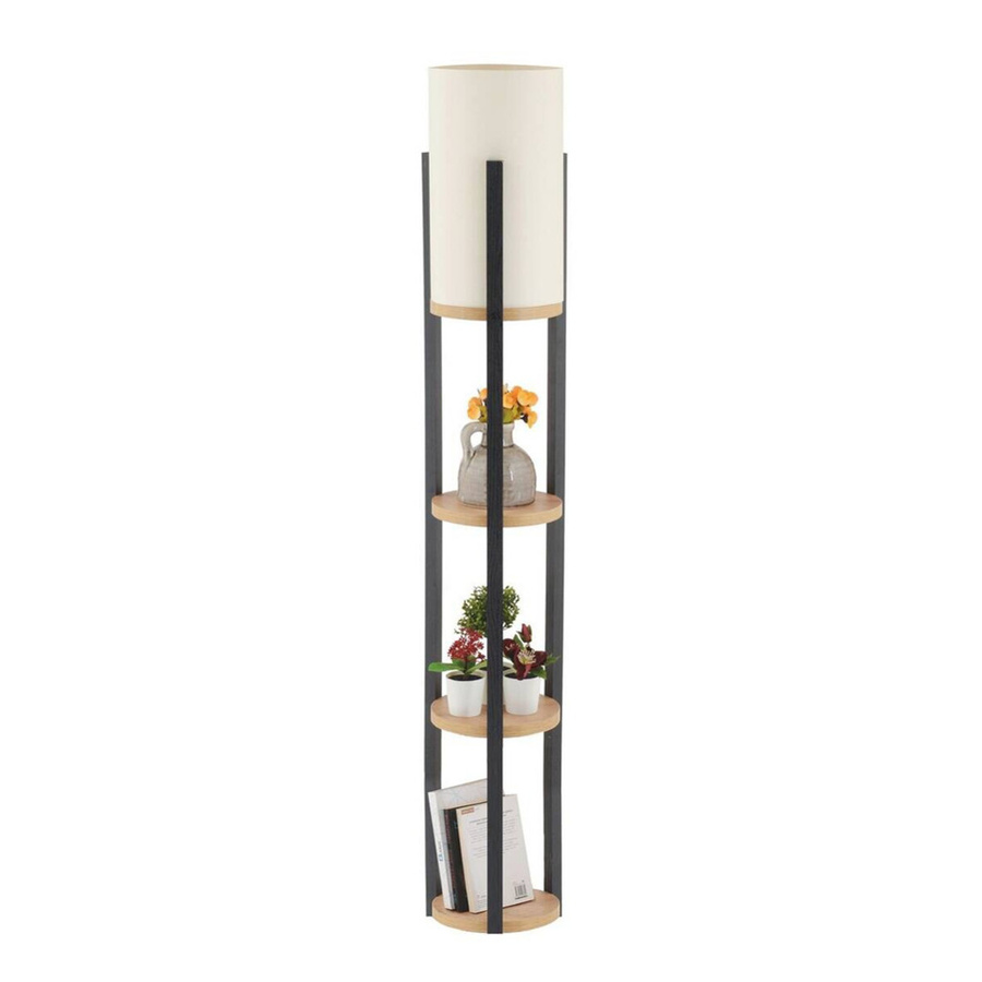 Opviq Stehlampe Circle in Schwarz und Natur mit Ring-Design, E27, B/T/H: 21 x 21 x 135 cm - Bild 3