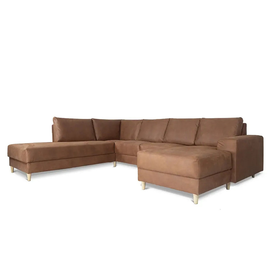 ebuy24 Nordic U-Shape Sofa links gewendet in Cognacfarben mit Lederbezug - Bild 2