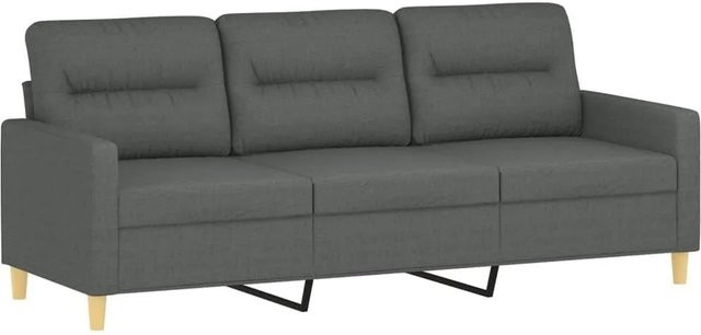 vidaXL 3-Sitzer-Sofa modern in Grau mit Stoffbezug und Metallrahmen - Bild 1