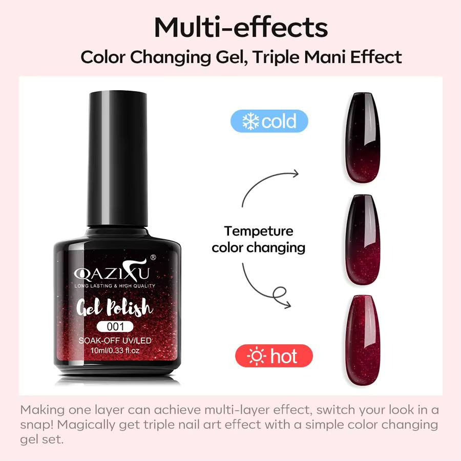 QAZIXU Thermo-Gel-Nagellack, Farbwechsel, Glänzend, 10 ml - Bild 5