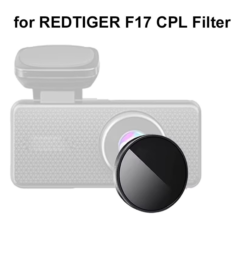 REDTIGER CPL Filter für Dash Cam F17 Elite und F17 3CH in Schwarz mit HD Objektiv Staubschutz und Blendschutz - Bild 4
