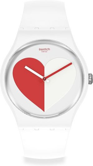 Swatch Armbanduhr, Quarz, Kunststoff, Weiß, Unisex - Bild 1
