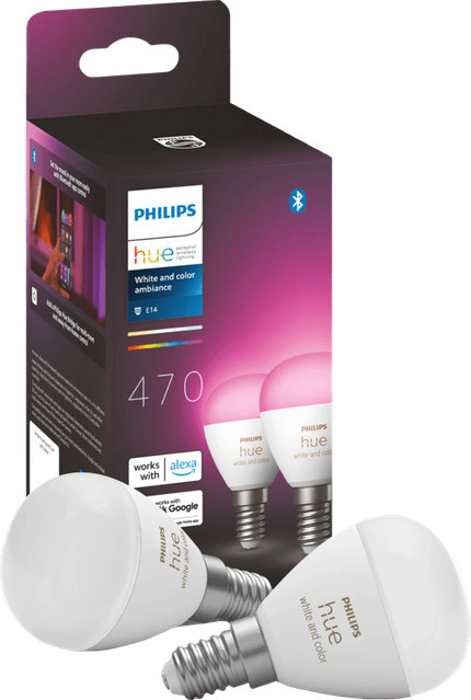 Philips Hue White & Color Ambiance LED Kugellampen E14 Doppelpack dimmbar RGB Bluetooth und WiFi kompatibel - Bild 1