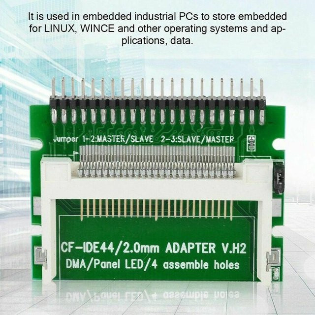 CF zu IDE Adapter für 2,5 Zoll Compact Flash Karten, 44 Pin Stecker, Farbe: Grün - Bild 1