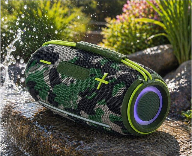 JTC-24 CamoBeat20 Bluetooth Outdoor Lautsprecher mit LED Farblicht, 20 Watt, USB, AUX, microSD und TWS in Multicolour - Bild 1