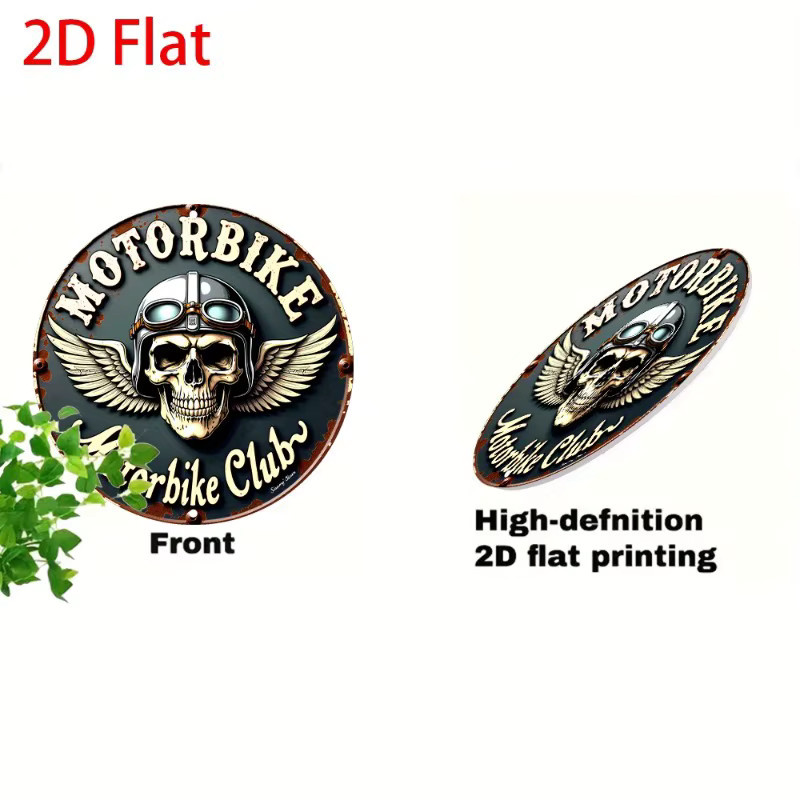 Retro-Motorrad-Club Metallschild von Potdemiel aus Aluminium in Mehrfarbig - Bild 6