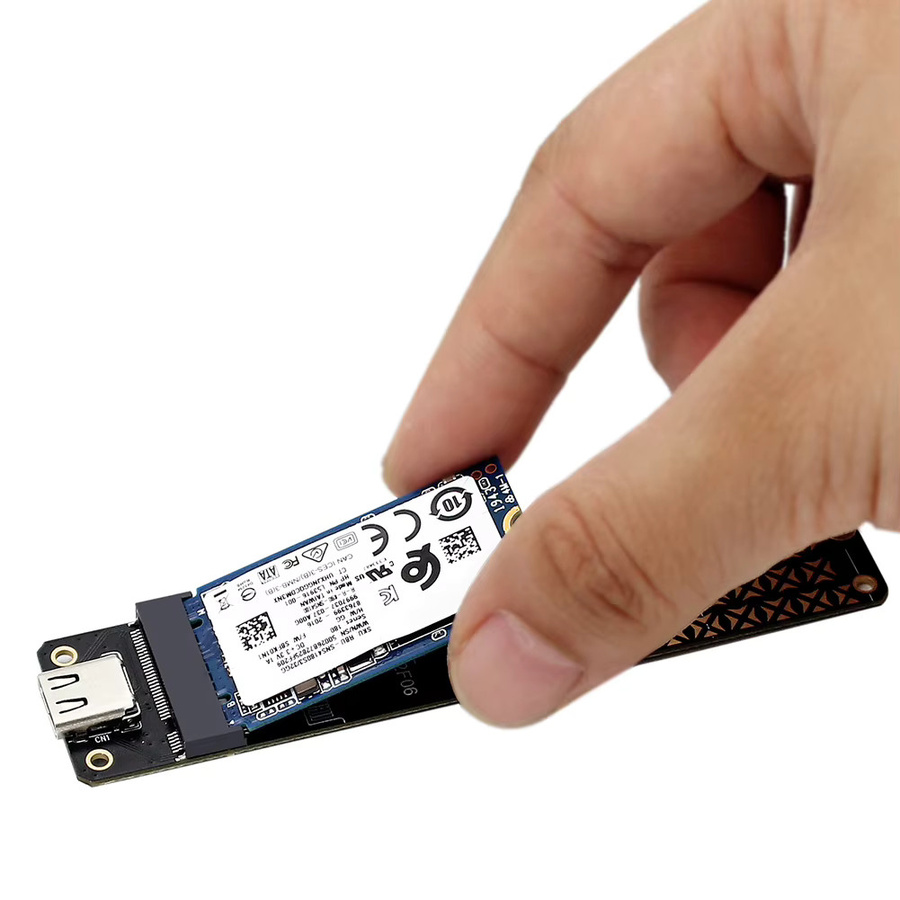 ALLOYSEED M.2 SSD zu USB 3.1 Adapter mit USB-C Anschluss für SATA und NVMe, B+M Key und M Key, Schwarz - Bild 5