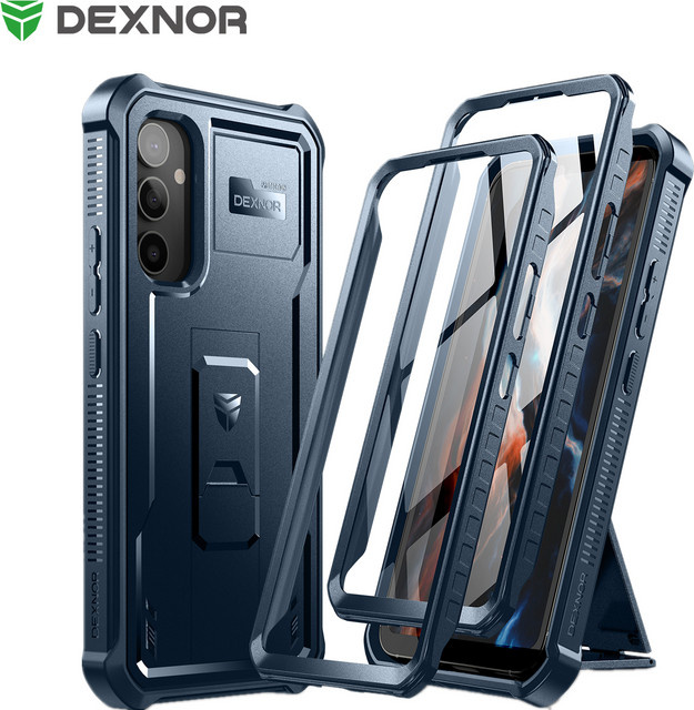 Robuste Samsung Galaxy A34 5G Schutzhülle mit integriertem Display-Schutz und Ständer in Purple - Bild 1