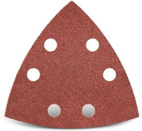 Menzer Klett-Schleifblätter für Holz, Metall und Farbe, Durchmesser: 9,3 cm, Körnung K36, 6-Loch, Farbe: Rot, 25er Packung - Bild 1
