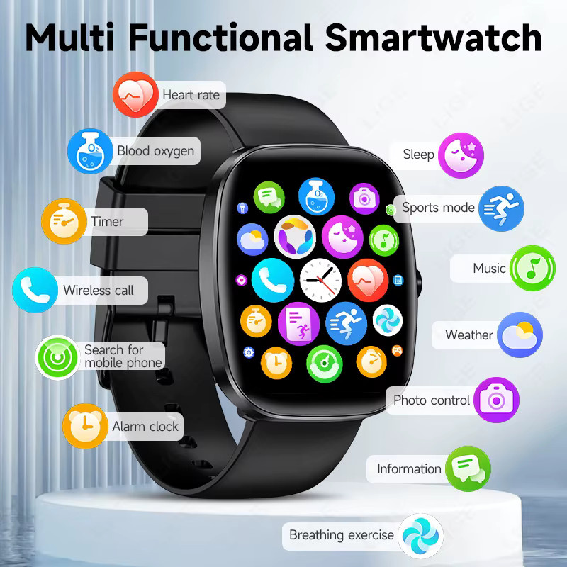 LIGE Smartwatch, Silikon, Schwarz, Unisex - Bild 2