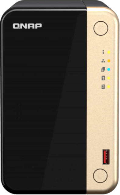 QNAP TS-264-8G NAS-Server mit 8GB RAM, 2 Schächten, SATA 6Gb/s, 2,5 Gigabit Ethernet und RAID-Unterstützung in Schwarz und Gold - Bild 2