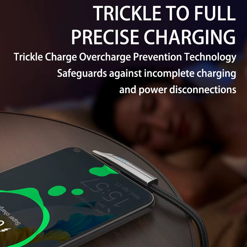 NNBILI 90-Grad USB-C auf Typ-C Gaming-Ladekabel mit 240W PD Schnellladefunktion, USB-A auf USB-C, Farbe: Silber - Bild 6