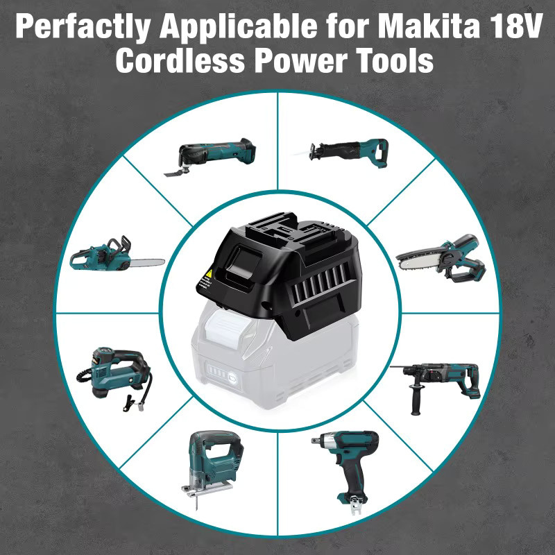 MT40MT18 Akku-Adapter-Konverter von Makita in Schwarz zur Umwandlung von Makita 40 V Li-Ionen-Akkus für die Nutzung mit Makita 18 V Li-Ionen-Elektrowerkzeugen - Bild 5