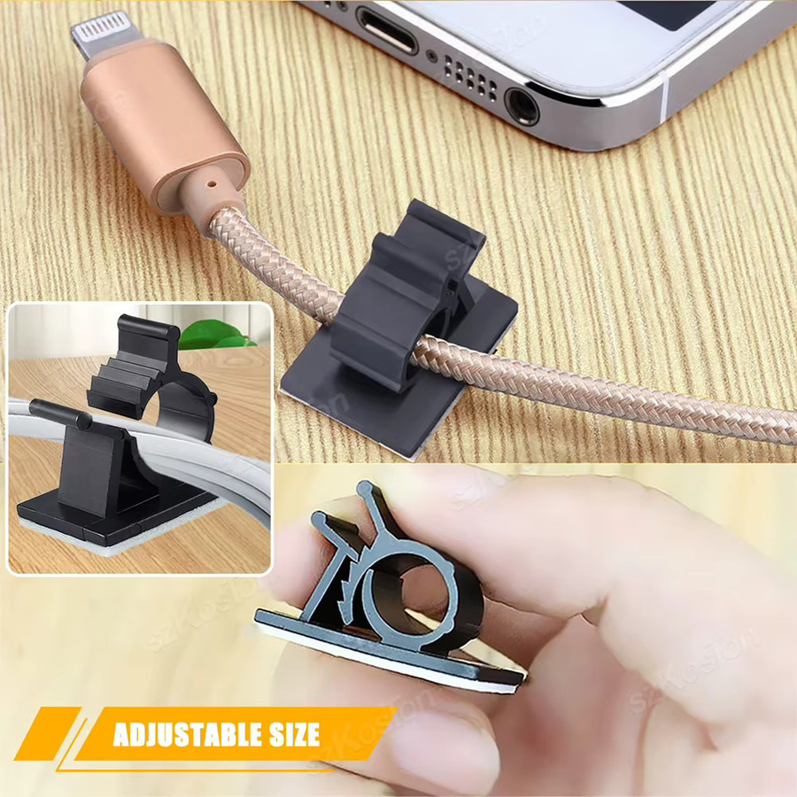 SZKOSTON 162-teiliges Kabel-Organizer Set in Schwarz mit flexiblen Kabelmanagement-Clips für Maus, Kopfhörer, TV und Büro - Bild 4