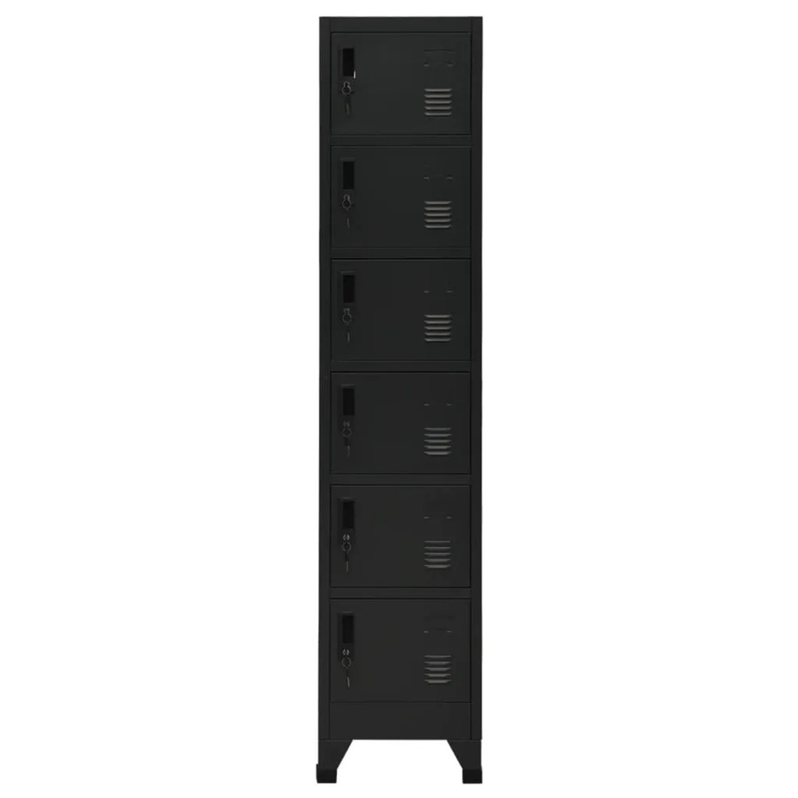 vidaXL Schließfachschrank aus Stahl in Schwarz, abschließbar, B/T/H: 38 x 40 x 180 cm - Bild 2