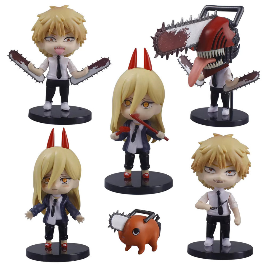 Bandai Chainsaw Man Denji Pochita Makima Q-Version Actionfiguren, 6-teiliges Set - Bild 4