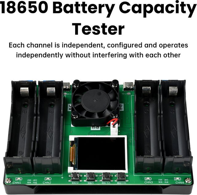 Gaqqee 2/4/8-Kanal 18650 Batteriekapazitäts- und Innenwiderstandstester mit elektronischem Lasttester und automatischem Lade- und Entlademodul - Bild 1