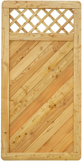GartenLand Massivzaun NIZZA Gerade mit Rankgitter aus Lärche Holz in Braun, B/H: 90 x 180 cm - Bild 1