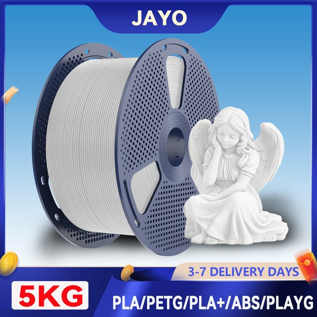 JAYO 3D-Drucker-Filament 1,75 mm in Weiß, 5 kg Spule für FDM-Drucker (PETG/PLA/PLA PLUS/ABS) - Bild 1