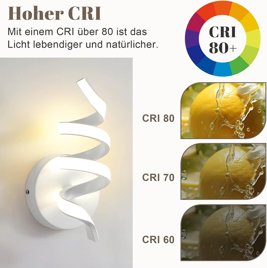Moderne LED Wandlampe für Innenbereich in Weiß mit Warmweiß 3000K, Up-Down Design für Wohnzimmer, Schlafzimmer und Flur, 7W - Bild 2
