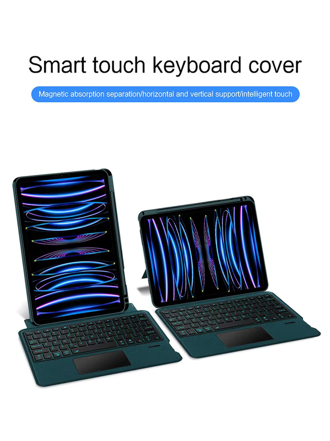 AJIUYU Magic Keyboard für iPad Air 11 Zoll M4 M3 M2 sowie iPad Pro 11 Zoll Folio Hülle mit Hintergrundbeleuchtung in Grün - Bild 6