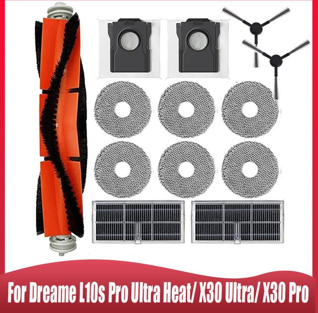 Dreame Ersatzteil-Set für L10s Pro Ultra Heat, X30 Ultra und X30 Pro Roboter Staubsauger mit Hauptbürste, Pinsel, Filter, Mopp und Staubbeuteln - Bild 1