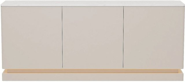 Vente-unique Sideboard Devika in Beige und Weiß mit Marmoreffekt und integrierter Beleuchtung, Breite: 189,6 cm - Bild 1