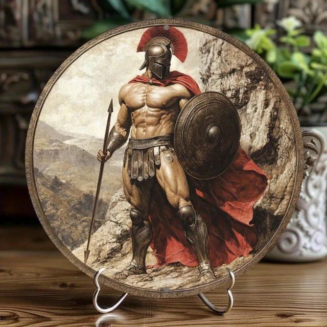 Runde Aluminium-Wandkunst von Spartan zur Wandmontage, Durchmesser: 20 cm - Bild 1
