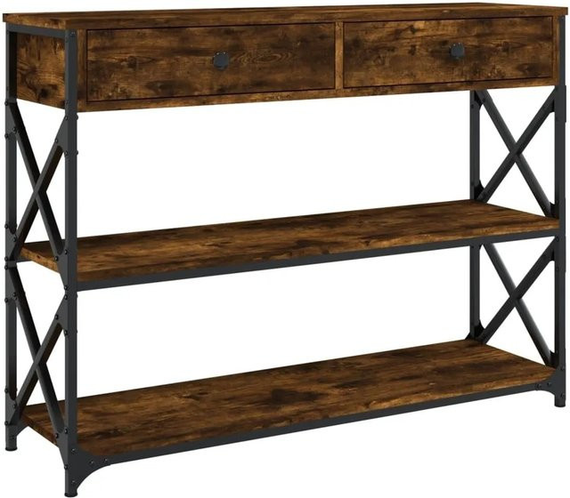 vidaXL Konsolentisch aus Holzwerkstoff in Räuchereiche, B/T/H: 100 x 28 x 75 cm - Bild 1