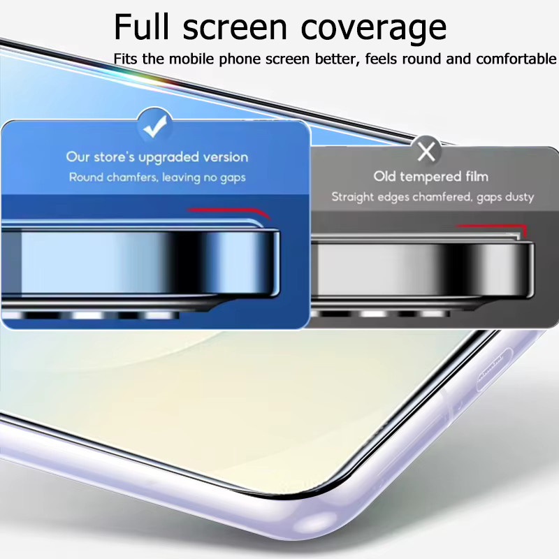 HD Gehärtetes Glas Displayschutz für Samsung Galaxy S25 S24 S23 S22 S21 Ultra Plus FE 5G in Transparent und Schwarz - Bild 5