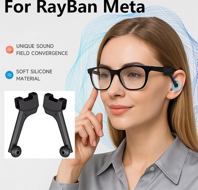 Schallkonzentrierende Röhre für Ray-Ban Meta Smart AI-Brillen in Schwarz als Schallverstärker für Wayfarer, Skyler und Headliner - Bild 1