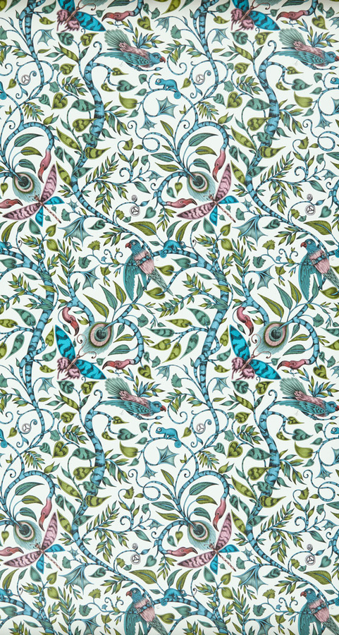 Clarke & Clarke Tapete Rousseau Jungle in Blau und Multicolour - Bild 1