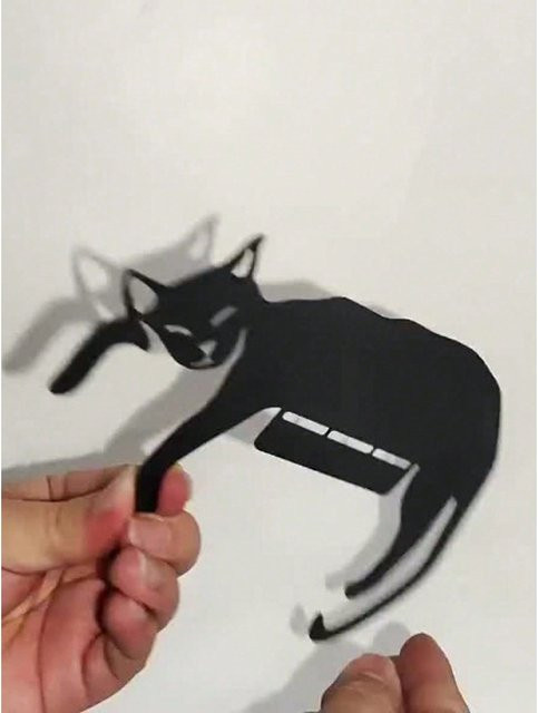CIFBUY Metall-Wandkunst Black Cat Silhouette in Schwarz als wasserfeste Eisen-Dekoration zum Aufhängen - Bild 1