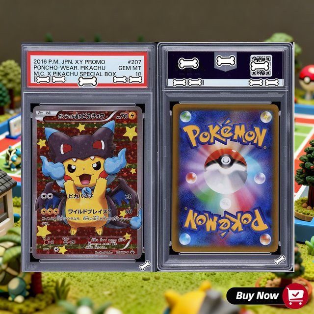Keeppley PTCG DIY 2016 P.M. JPN. XY PROMO Poncho-Bekleidung Pikachu M.C. X Pikachu Special Box Basis-Set Game Grey Hat Van Gogh Spiel-Proxy-Karte - Bild 1