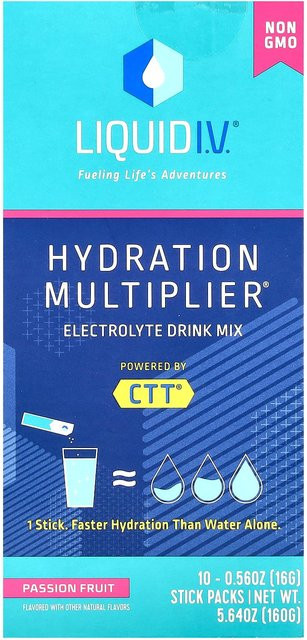 Liquid I.V., Hydration Multiplier, Elektrolyt-Getränkemischung, Passionsfrucht, Getränkepulver, 10 x 16 g - Bild 1