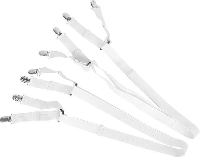2er-Set Betttuchhalter von TOMTOP JMS mit verstellbaren elastischen Bändern und rutschfester Befestigungsschnalle in Weiß - Bild 1