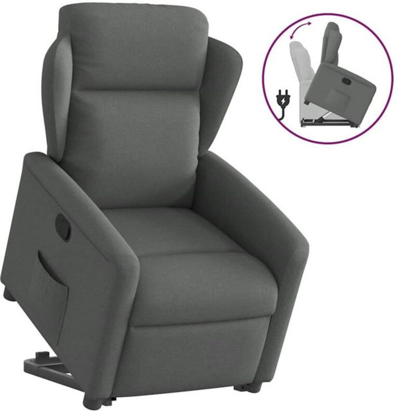 vidaxl Relaxsessel mit Aufstehhilfe aus Stoff in Anthrazit Grau - Bild 1