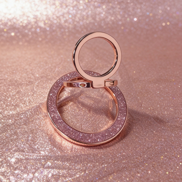 WSSHE Magnethalter für Mobiltelefone als tragbarer klappbarer Ringständer in Gold - Bild 1