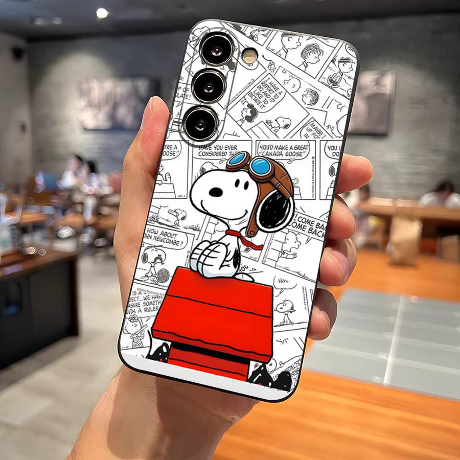 Anime Snoopy Handyhülle in Schwarz für Samsung Galaxy S26 S25 S24 S23 S22 S21 Plus A57 A54 A37 A17 A53 A16 Rückseiten-Cover - Bild 3