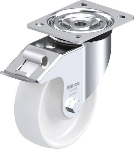Blickle Lenkrolle L-PPN 150R-FI mit Feststeller in Weiß, Rad-Durchmesser: 150 mm, Tragfähigkeit: 300 kg - Bild 1