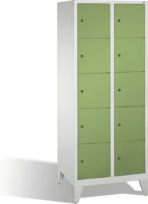 C+P Fächerschrank Classic Garderobe mit 10 Fächern auf Füßen, Front Resedagrün und Korpus Lichtgrau, H x B x T: 185 x 81 x 50 cm - Bild 1